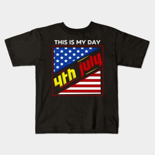 America Shirt 4th of July Patriotic T-shirt holiday Kids T-Shirt